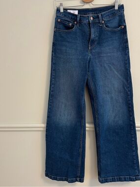 GAP High Rise Stride Wide Leg Dark Blue Jeans